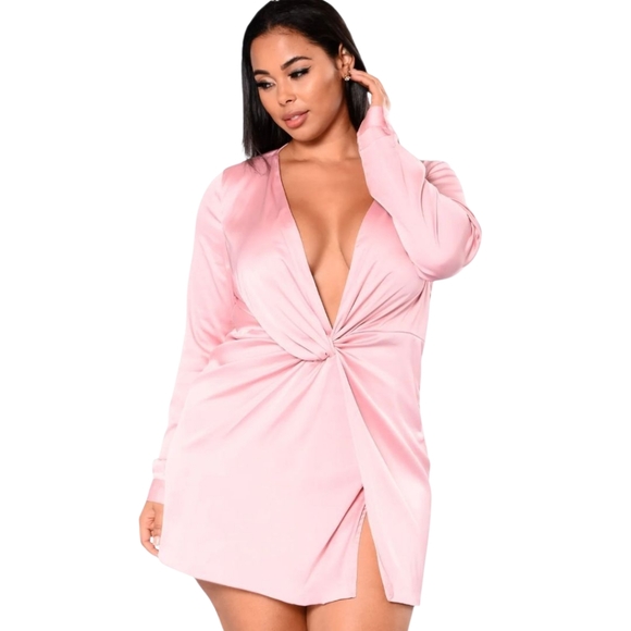 FASHION NOVA Plus Size Sugar Free Sexy Satin Mini Dress. 3X - Picture 1 of 14